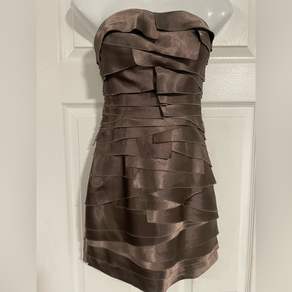 Y2K layered brown mini bandage dress by Bebe size XS NWOT